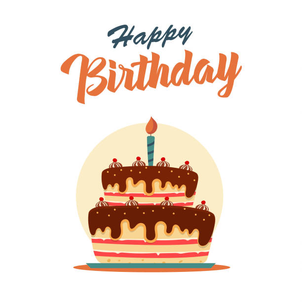 白い背景にケーキが描かれたバースデーカード - cake white birthday backgrounds点のイラスト素材／クリップアート素材／マンガ素材／アイコン素材