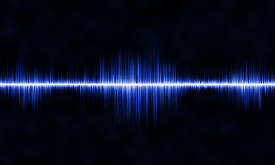 Blue frequency diagram of sound equalizer, abstract background