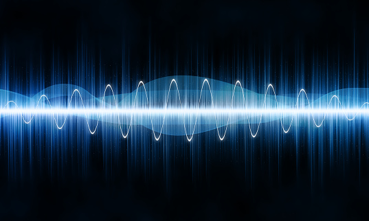 Abstract blue sound waveform. Digital background