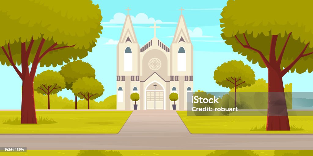 Ilustración de Antigua Iglesia Católica Vector De Dibujos Animados  Ilustración Clásica De Catedral y más Vectores Libres de Derechos de Aire  libre - iStock