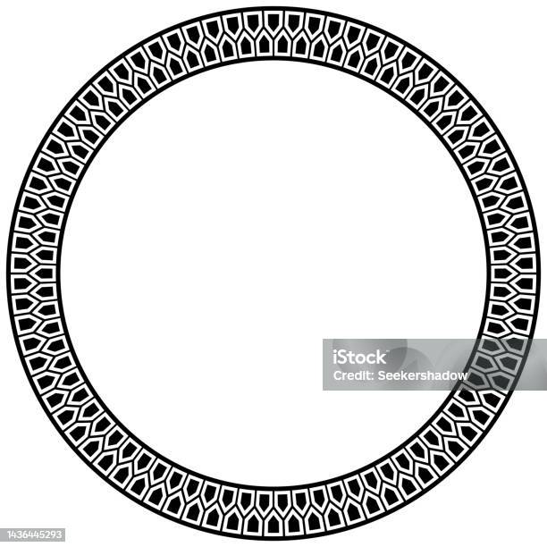 Aztec Frame Background Abstract Aztec Frame Circle Tribal Ethnic Pattern In Black And White ...