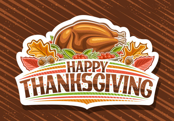 illustrations, cliparts, dessins animés et icônes de logo vectoriel pour le jour de thanksgiving - thanksgiving dinner party feast day turkey