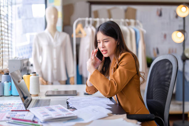 istock Young professional clothes fashion textile creative thinking designer 1436449890