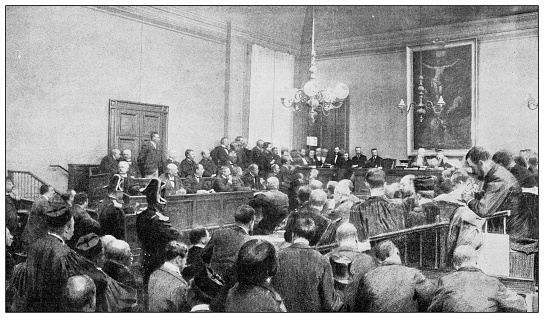 Antique image: Emile Zola trial, Cour D'Assise de Versailles