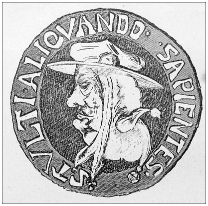 Antique image: Fête de l'Âne et des fous, Seal de la folle abbesse de Dijon