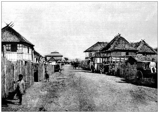istock Antique image: Spanish-American war, Chemin royal de Nagsubu, Cavite, Philippines 1436453080