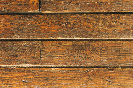Old wooden floor as a background. Vintage brown wooden planks