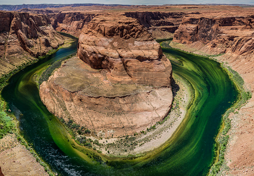 Horseshoe Bend on the Colorado River is a famous entrenched meander near Page Arizona USA.
