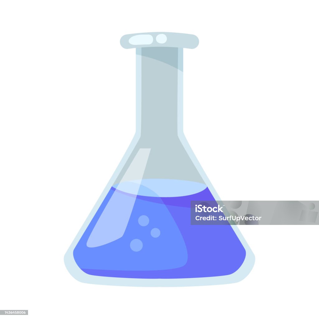 Cartoon Conical Flask With Blue Liquid Stock Illustration Download Cartoon Conical Flask With Blue Liquid Stock Illustration Download