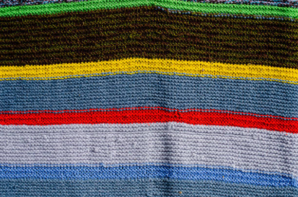 istock Beautiful, colored antique rug, made by hands knitted fabrics with patterns 1436460270