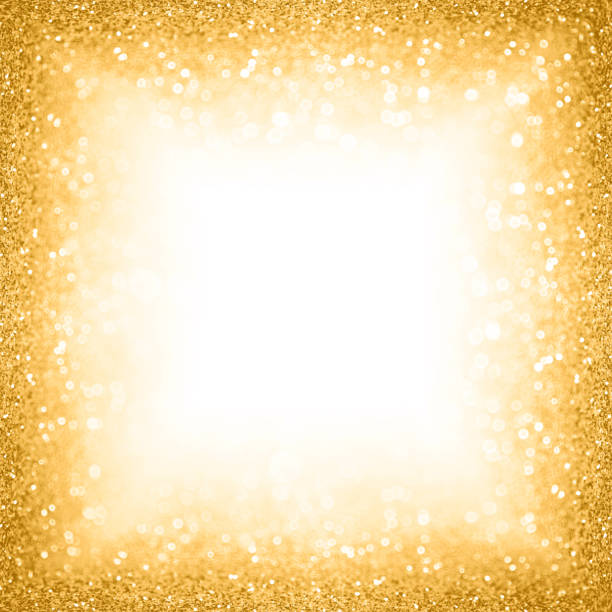 istock Fancy gold glitter 50th 50 wedding anniversary birthday background frame or Christmas winner border 1436460980