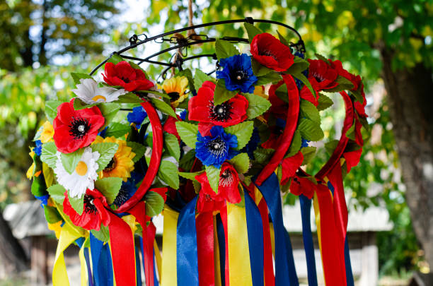 istock Counter with Ukrainian wreaths. 1436461206