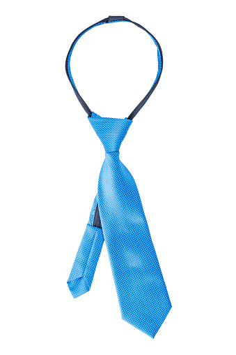 Blue tie on a white isolated background.