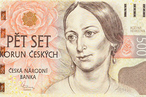 Czech money, 500 CZK Financial background, concept