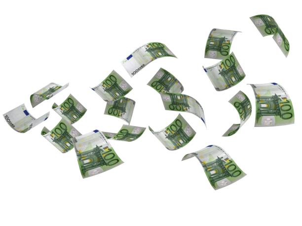 Euro falling money finance crisis stock photo