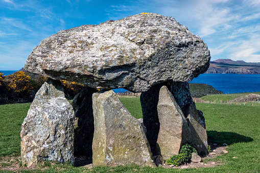 Carreg Samson known as Carreg Sampson, Samson's Stone, or the Longhouse - Pembrokeshire Coast Path in Wales, United Kingdom