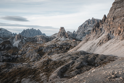 The Tre Cime di Lavaredo, also called the Drei Zinnen, are three distinctive battlement-like peaks, in the Sexten Dolomites of northeastern Italy. They are probably one of the best-known mountain groups in the Alps.