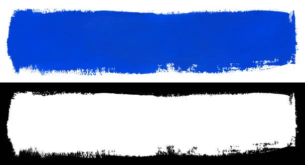 Photo of Blue stroke of paint brush