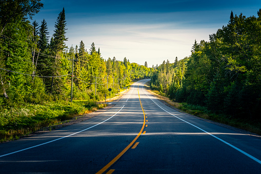 road in Algonquin Provincial Park in Canada