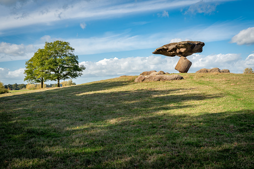 Dalfsen, Province Overijssel, The Netherlands, 16.10.2022, Park in Dalfsen with boulders artwork