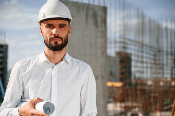 istock Portrait of man that is in uniform on the construction site 1436483082