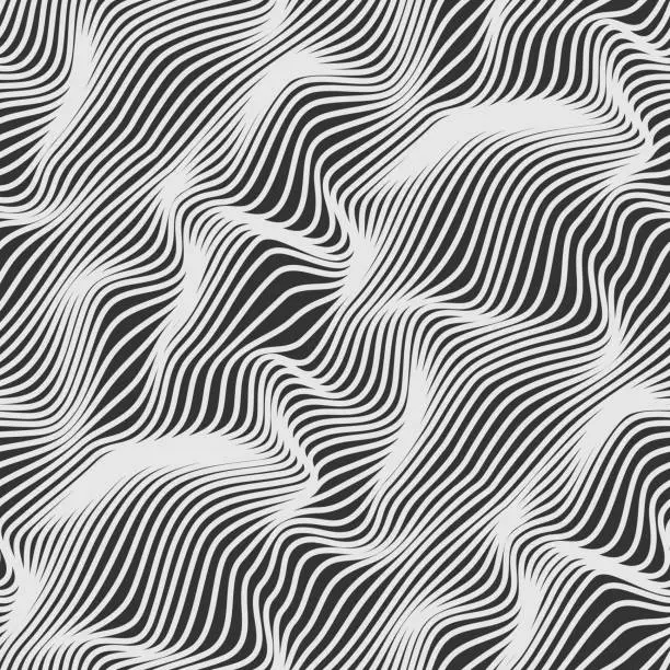 Vector illustration of Wavy linear abstract seamless texture.