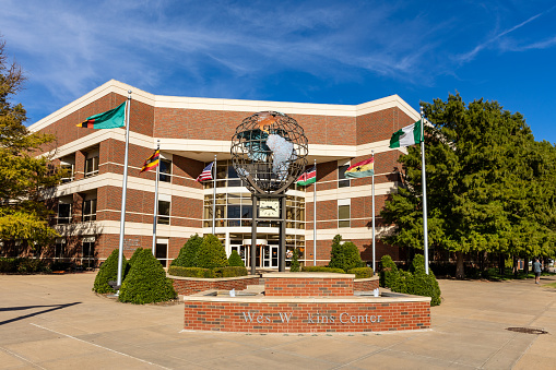 Stillwater, OK - October 2022: The OSU Wes Watkins Center on the Oklahoma State University Campus