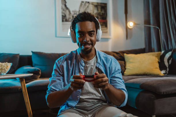 istock Leisure night at home and playing video games 1436487004