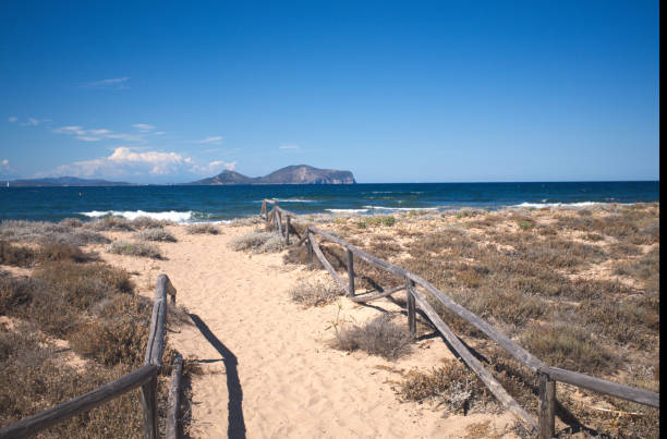 Path to the beach in springtime. Sardinia, Italy