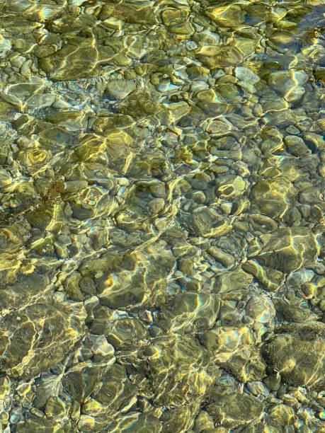istock Sea transparent water with smooth pebbles at the bottom. 1436489572