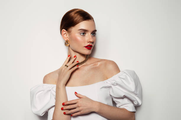 istock Beautiful emotional woman with bright make-up 1436489968