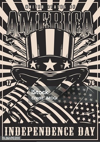 istock Independence day America monochrome flyer 1436490200