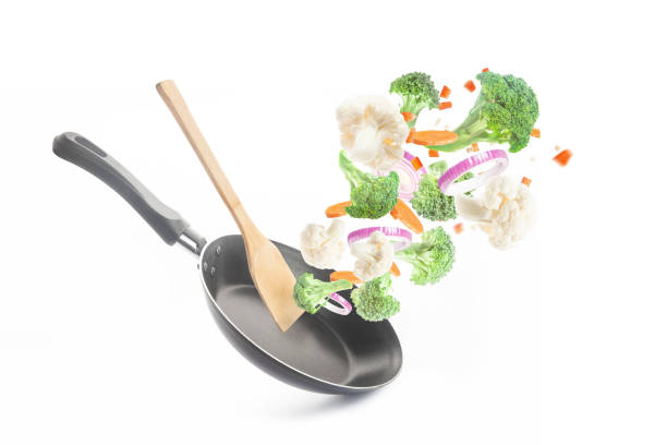 istock Flying vegetables and frying pan 1436491078