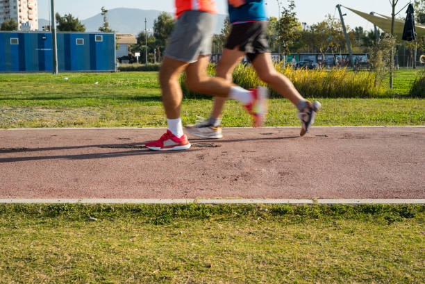 two men are jogging for getting fit horizontal photo