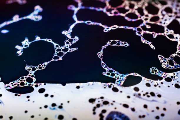istock Beautiful psychedelic abstraction formed by light on the surface of a soap bubble 1436493109