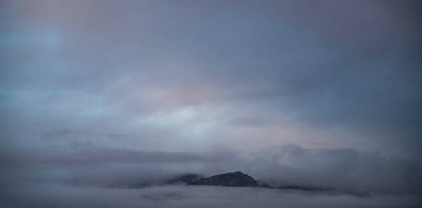 istock Autumn landscape fog over the mountains. 1436495976