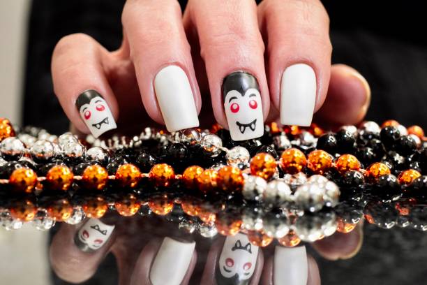 istock Halloween Dracula Nail Art Design 1436497882