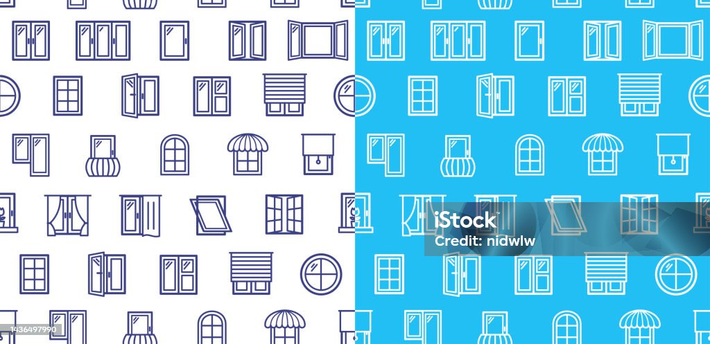 Windows Signs Seamless Pattern Background Set Vector Stock Illustration ...