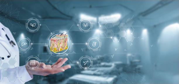 istock Modern way of treating and diagnosing skin diseases. 1436499376