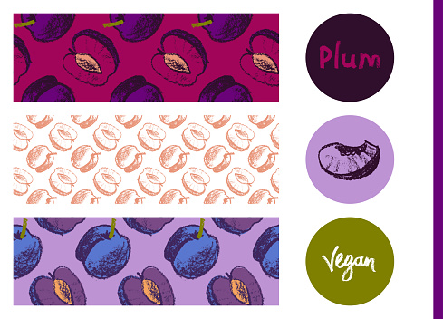 Prune Label Vector Fruit Banner Templates For Vegan Fruit Banner Prune Label ...