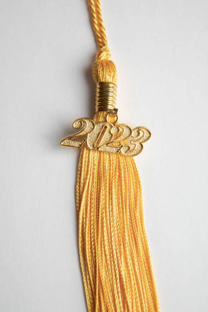 classe de 2023 gold tassel - gland décoratif photos et images de collection