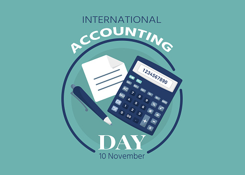 International accounting day tool banner. November 10. Holiday concept. Template for background, banner, card, poster with text inscription.