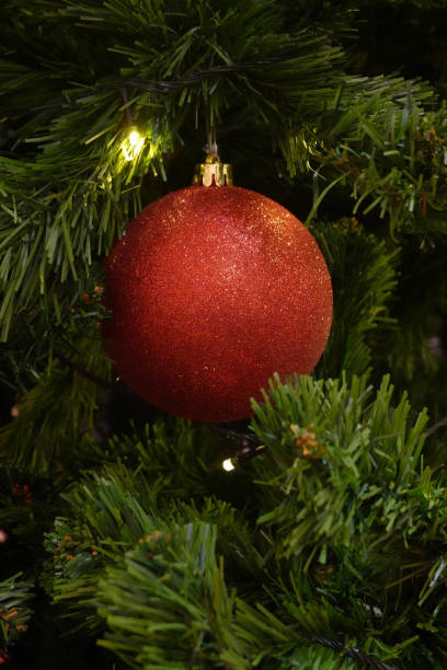 istock Close up Red hanging Ball for Christmas Tree 1436519722