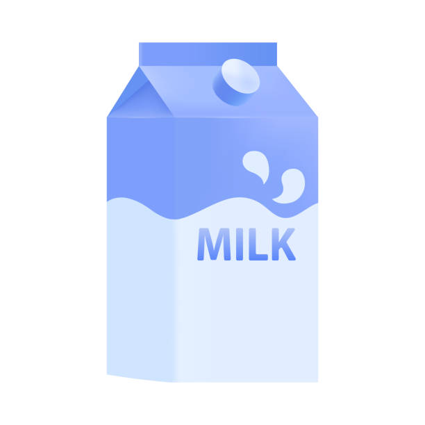 istock Blue and white carton of milk 3D icon 1436522302