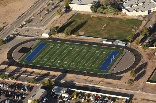 A practice football field in Albuquerque as seen from the air