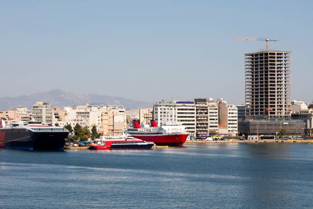 Pireus Harbour in Athens, Greece stock photo
