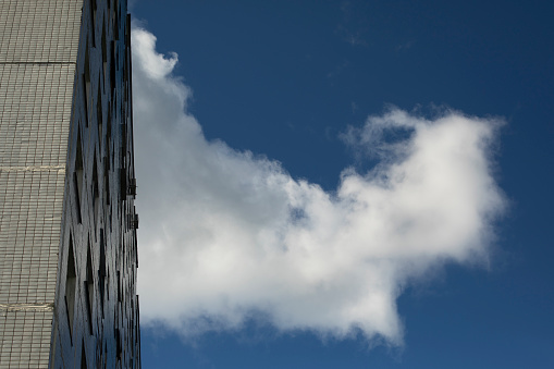 Cloud in sky. Summer sky. Lots of air. Landscape details.