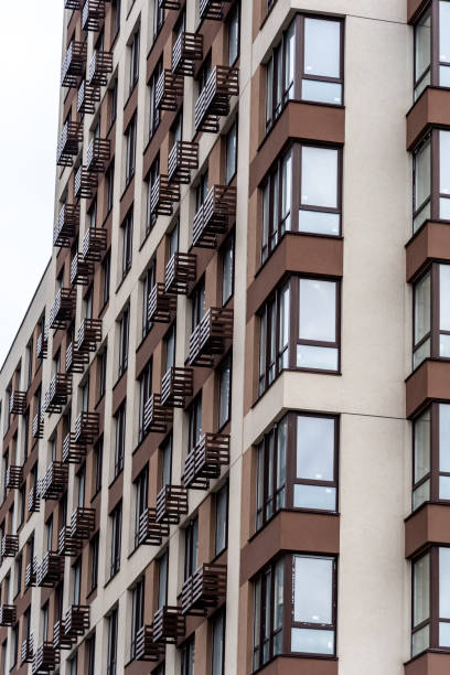 istock Multi-storey residential buildings and sky, city district 1436543604