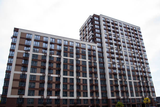 istock Multi-storey residential buildings and sky, city district 1436543619