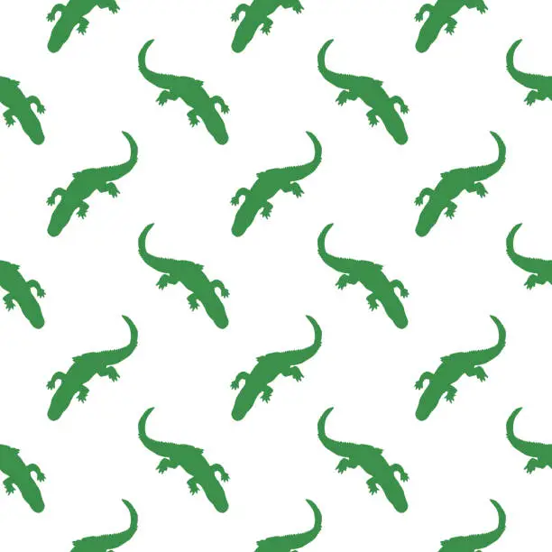 Vector illustration of Crocodiles Seamless Pattern